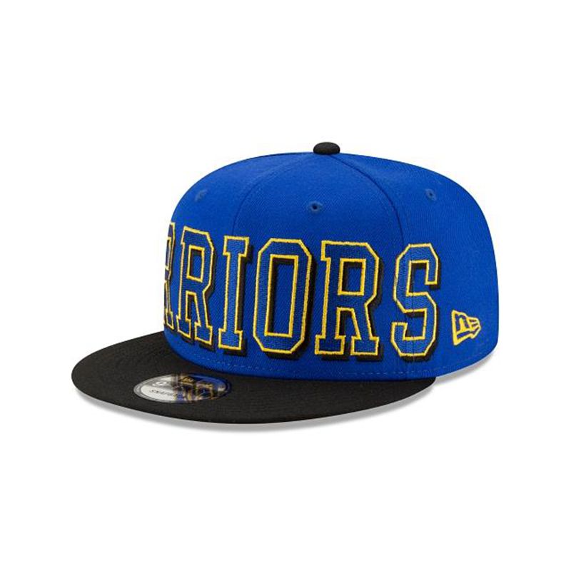 NBA Golden State Warriors Block Font 9Fifty Snapback (CEJ4763) - Blue New Era Caps